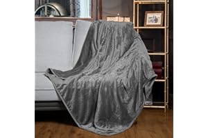 WOOMER [5 Year Warranty] Electric Heated Throw Blanket(50"x 60"), Soft Flannel Fast Heating Blanket with Multi-Color Option, 4 Heating Levels & 4H Auto Off, Machine Washable, Over-Heat Protection