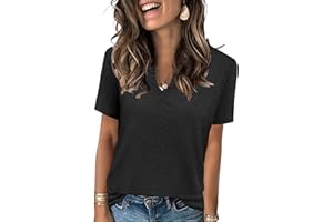 LYLINAN Womens Tops Short Sleeve T Shirts for Women Spring Summer Fashion Clothes Casual V Neck Blouses