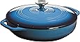 Lodge 3.6 Quart Enamel Cast Iron Casserole Dish with Lid (Carribbean Blue)