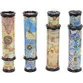 FIVOENDAR Magic Kaleidoscope, 4 Pack for Teens 3D Mirror Lens Kaleidoscope Party Favors Stretchable Long Classic Kaleidoscope Toy Educational Science Developmental Toy (Two Colors)