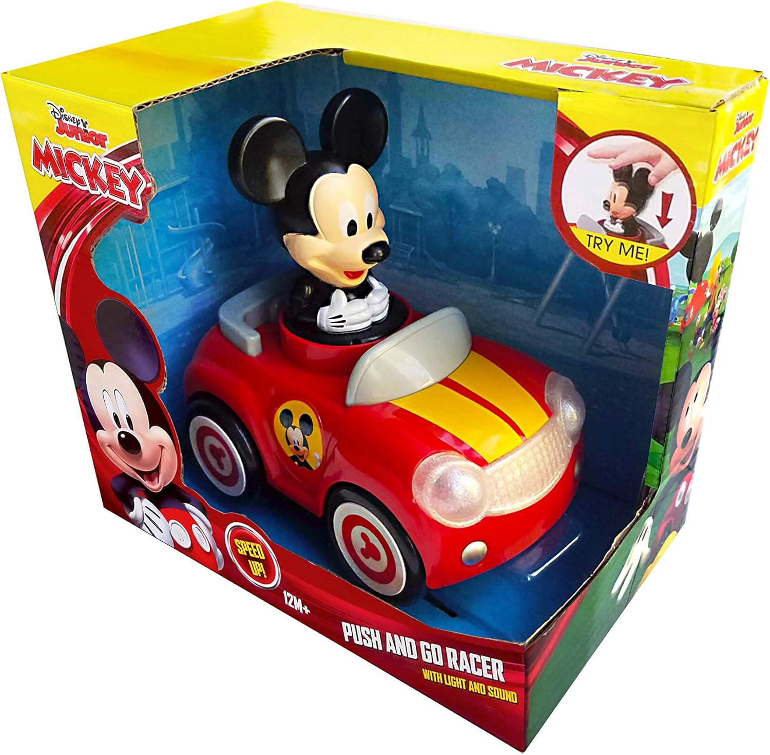 mickey mouse push and go car