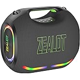 ZEALOT 250W Bluetooth Speaker, ZE21 Portable Speaker/Powerful Sound and Deep Bass, Multi-Device Pairing, IPX6 Waterproof, 5.3 BT, 48000mAh Long Playtime for Party, Outdoor, Home, Travel (Black)