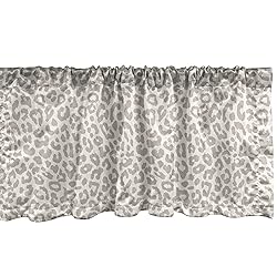 Ambesonne Leopard Window Valance, Skin Print in