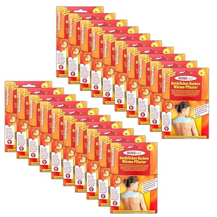 20x Wundmed Nackenpflaster | Wärmepflaster Nacken Pflaster | Schmerzpflaster Wärmetherapie Schulter | Wärmepad Rücken