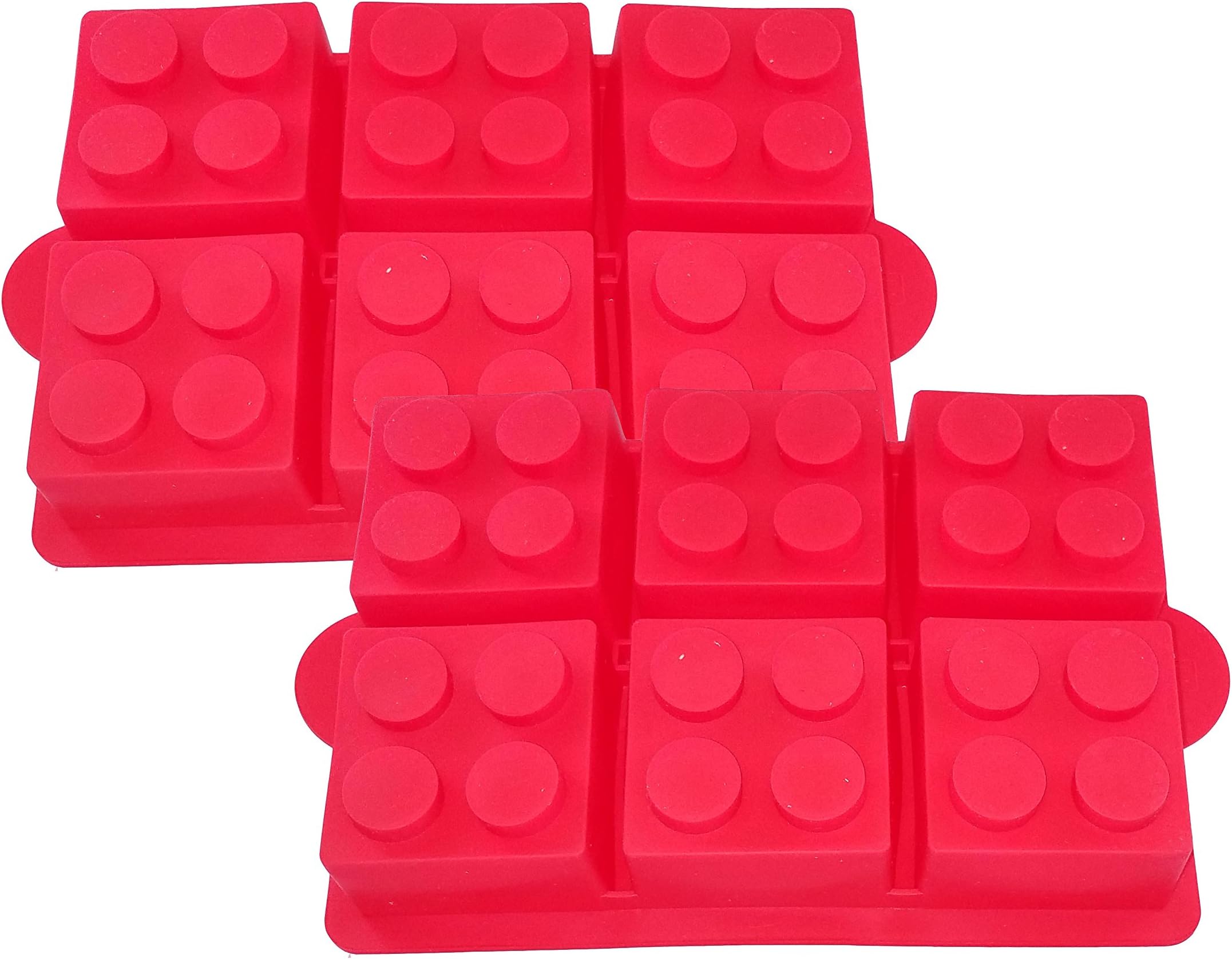 Building Brick Silicone Ice Cube Tray, Jello, Gummy Candy & Cake Baking Mold For Lego Lovers (2 Pack)