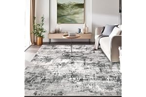 Garvee Washable Area Rug 4x6, Soft Abstract Rug for Bedroom Living Room, Low Pile Non-Slip Vintage Area Rug for Dining Room O