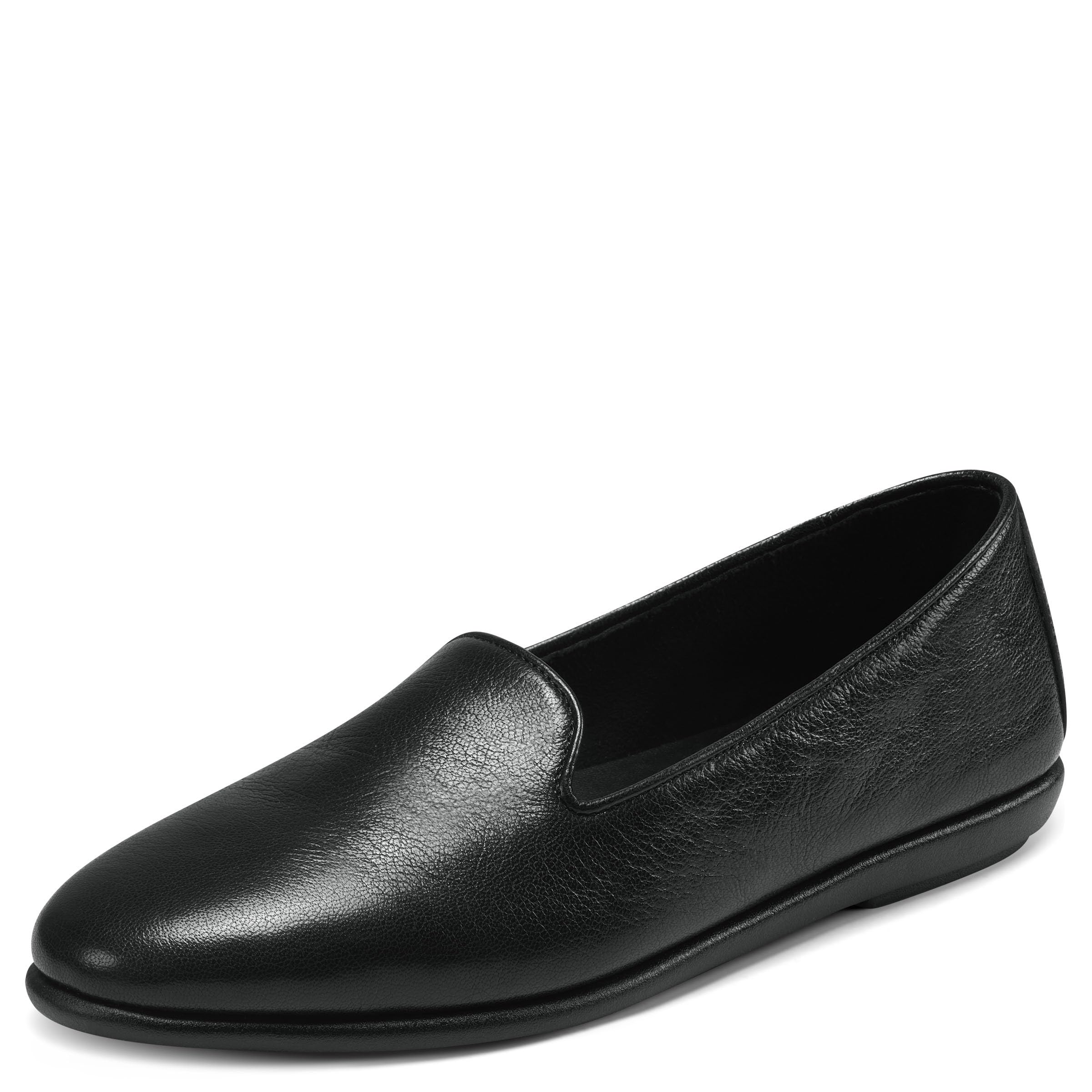Aerosoles womens Betunia loafers shoes, Black Leather, 6.5 US