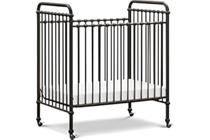 NAMESAKE Abigail 3-in-1 Convertible Mini Metal Crib in Vintage Iron, Greenguard Gold Certified