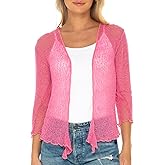 SHU-SHI Sheer Shrug for Women Mesh Knit Cover Up Lightweight Dressy Cardigan for Summer Tie Top Wrap