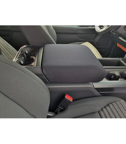 ECCPP Leather Armrest Center Console Lid Cover For 2019-2021 For Ford For Ranger Center Console Lid Armrest Cover Black