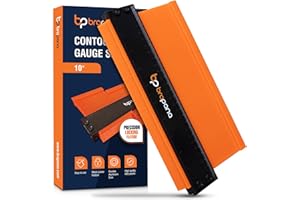 BRAPANA Ultimate 10 Inch Contour Gauge Tool - Easily Replicate Odd Shapes with Metal Locking Mechanism for Precise Accuracy and Adjustable Tightness - Ideal for DIY, Carpentry, and Home Renovation Projects