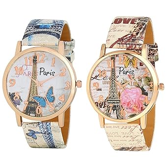 capture fashion Paris Stylish Limited Edition Designer Analog Combo Watch For Women/Girls pack of 3