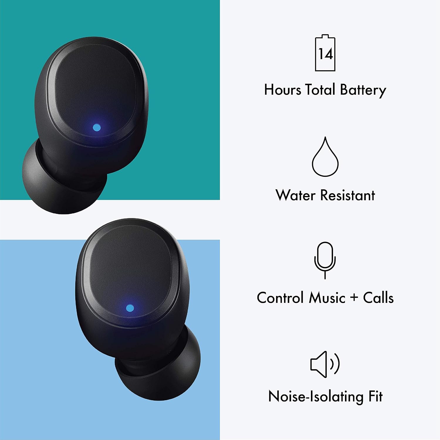 vinyl by Skullcandy True Wireless Bluetooth Earbuds with Mic, 14 Hours of Total Battery Life - Image 5
