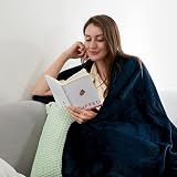 EHEYCIGA Fleece Blanket Navy Queen 220x240cm Soft Flannel Throw view 7