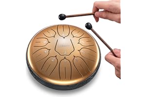 Steel Tongue Drum 6 Inch 11 Notes, LEKATO Steel Alloy Drum D Major Beginner Drum Percussion for Children Musical Education Ze