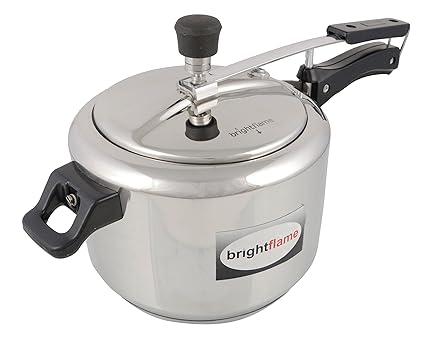 Brightflame Inner Lid Stainless Steel Pressure Cooker, 3 Liters, Silver, Induction Friendly