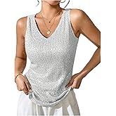 SweatyRocks Women's Sequin Tank Tops V Neck Sparkly Tops Sleeveless Glitter Vest Party Outfits