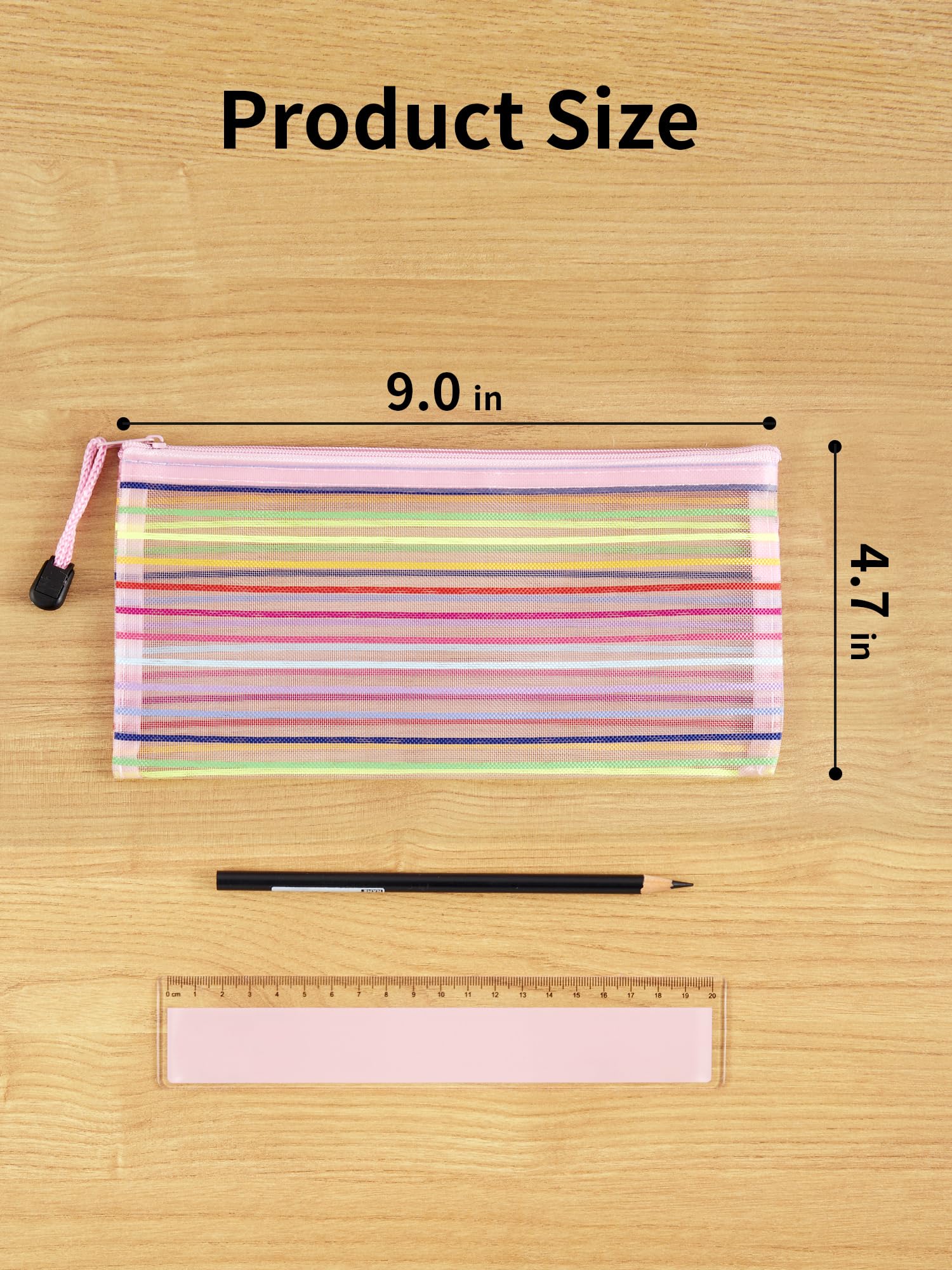 JARLINK 20 Pack 10 Colors Zipper Mesh Pouch, Zipper Bag Multipurpose Travel Bags for Office Supplies Cosmetics Travel Accessories Multicolor