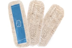 Matthew Cleaning 24'' Industrial Strength Cotton Dust Mop Refill Washable Replacement Heads for Residential & Commercial Use 