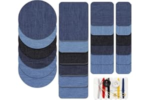 Iron On Patches, 24 Pack Patches for Clothes, Fabric Repair Down Jacket Repair Patch for Jeans Outerwear Clothing Pants Bags 