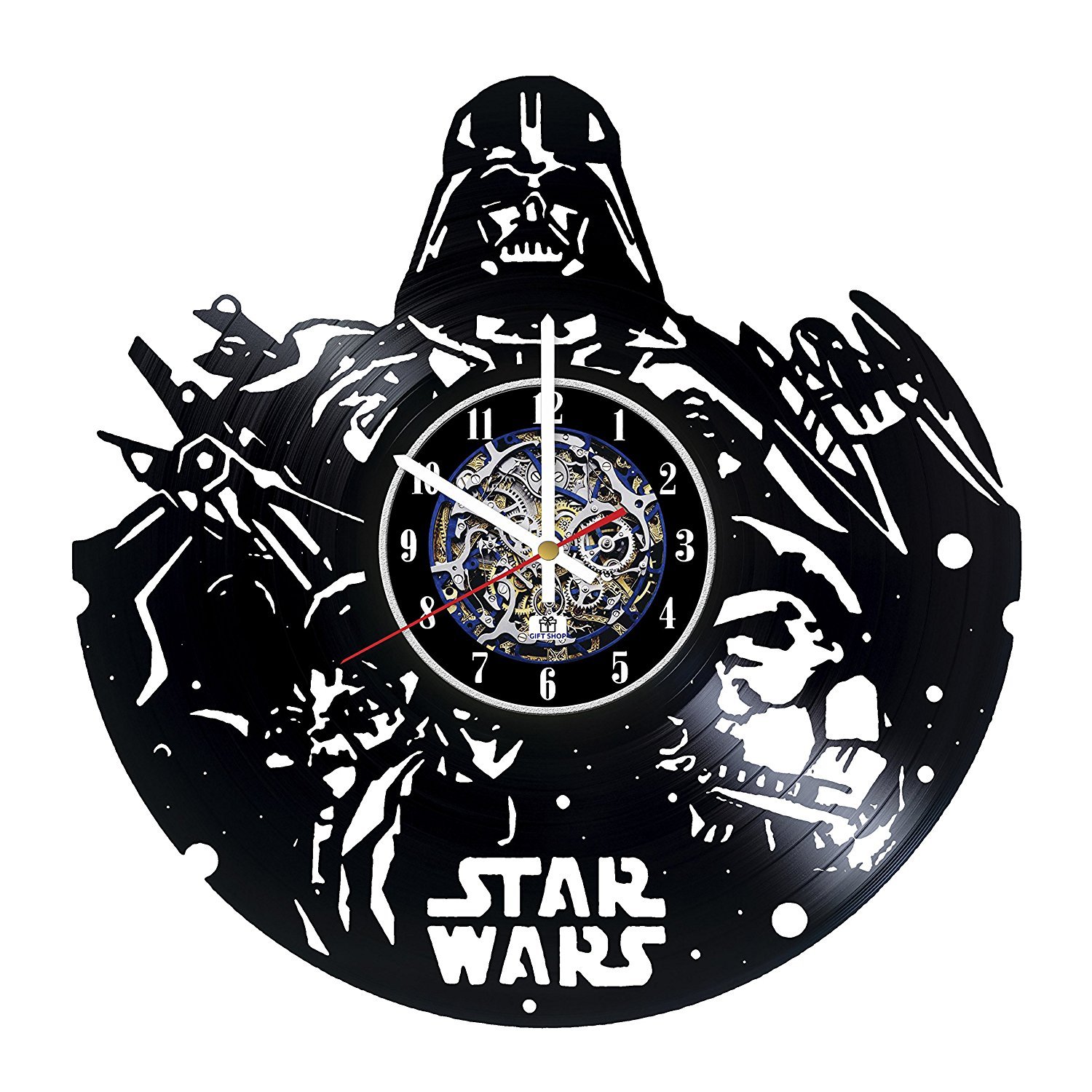 Character Silhouette Design Vinyl Record Wall Clock/Gift idea for Adults and Youth/Original Room Wall Decor/Unique Fantasy Movie Fan Art