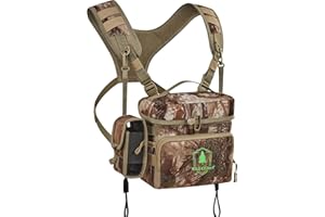 Binocular Harness Chest Pack with Rangefinder Pouch, Bino Harness with Rain Cover for Hunting