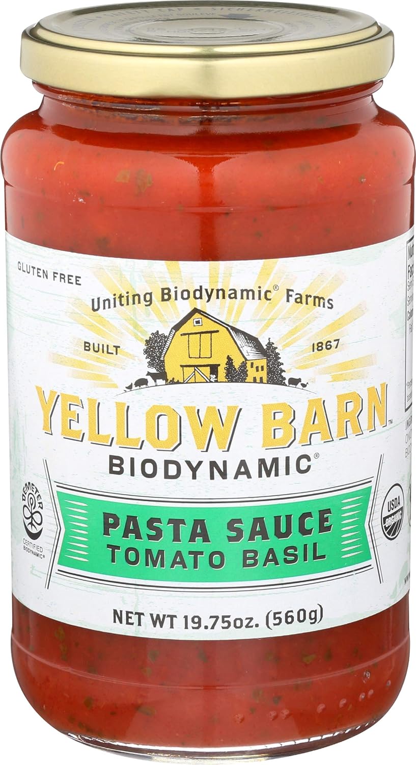 Yellow Barn Biodynamic Pasta Sauce Tomato Basil 19 75 Ounce