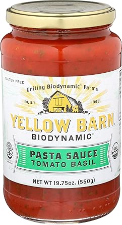 Yellow Barn Biodynamic Pasta Sauce Tomato Basil 19 75 Ounce