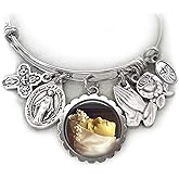 Blessed Imelda Lambertini Bangle Bracelet, Patron Saint Charm Jewelry, Catholic Confirmation Gift, 4 Sizes Extra Small to Large
