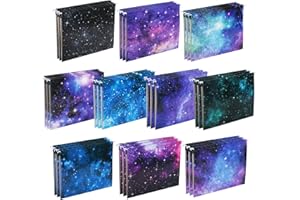 JANMINI 30 Pcs Galaxy Hanging Folders with Foil Stamping Process, Including Adjustable Tabs and Inserts, Letter Size Decorative Hanging File Cabinet Inserts Organizer for Desk Office School