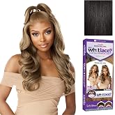 Sensationnel What Lace 13x6 Wig-Glenna, 1B OFFBLACK | Lace Front, Hand-Tied, Synthetic, Natural Density Pre-Plucked Hairline,