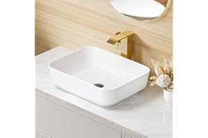 Eridanus 20" x 15" Bathroom Sink, Ceramic Modern Rectangle Vessel Sink Above Counter, Sleek and Contemporary Vanity Basin, White