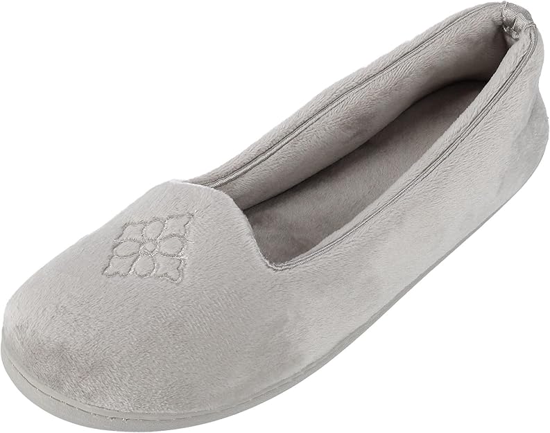 Dearfoams women's rebecca microfiber velour closed back slipper Outlet