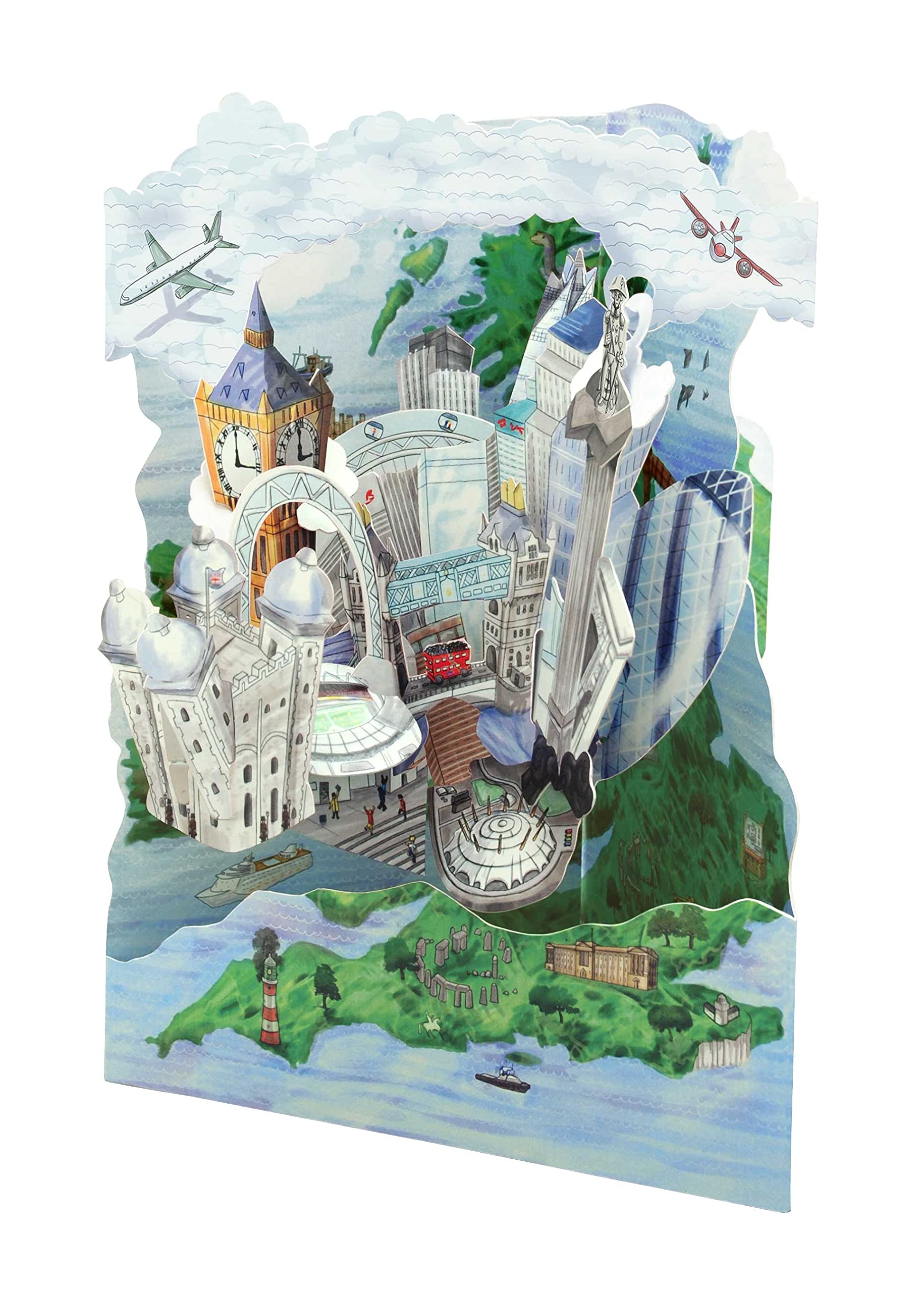 Santoro 3D Pop Out Swing Card 6" x 8" UK London