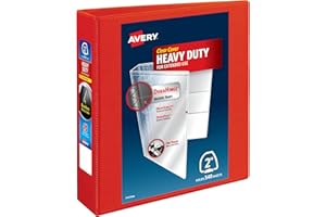 Avery Heavy-Duty 3 Ring Binder with One Touch EZD, 2 Inch Binders 3 Ring, Versatile for Home, School, Office Use (79225)