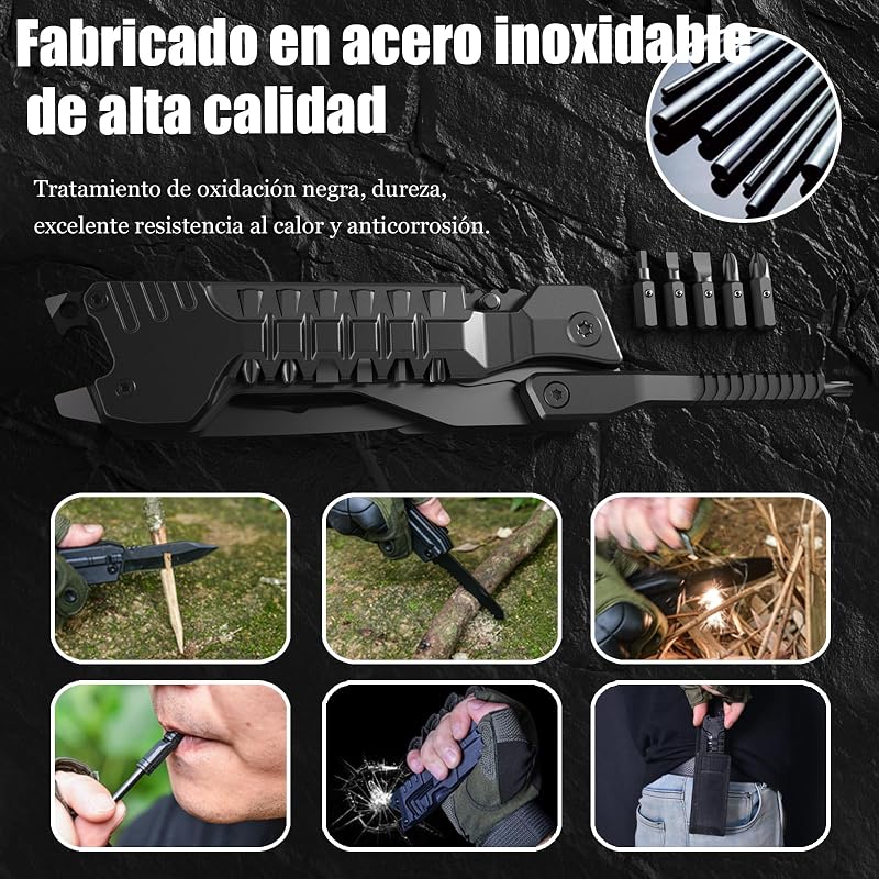 Navaja Multiusos 17en1 Herramientas Multiusos Cuchillo con Palillos