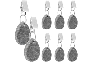 Dokpav 8Pcs Tablecloth Weights, Natural Stone Tablecloth Weight with Metal Clip, 30g Teardrop Shape Marble Tablecloth Pendant