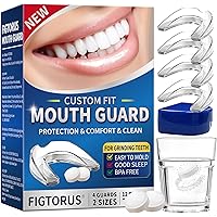 Mouth Guard for Grinding Teeth at Night, Teeth Grinding Mouth Guard for Sleep, Night Guards for Teeth Grinding with 12 Cleani