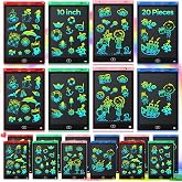 20 Pcs LCD Writing Tablet for Kids 10 Inch Electronic Doodle Board Colorful Screen Doodle Board Erasable Pad Drawing Pad for Kids Toddler 6 Years Old Educational Learning Toy (Black Screen)