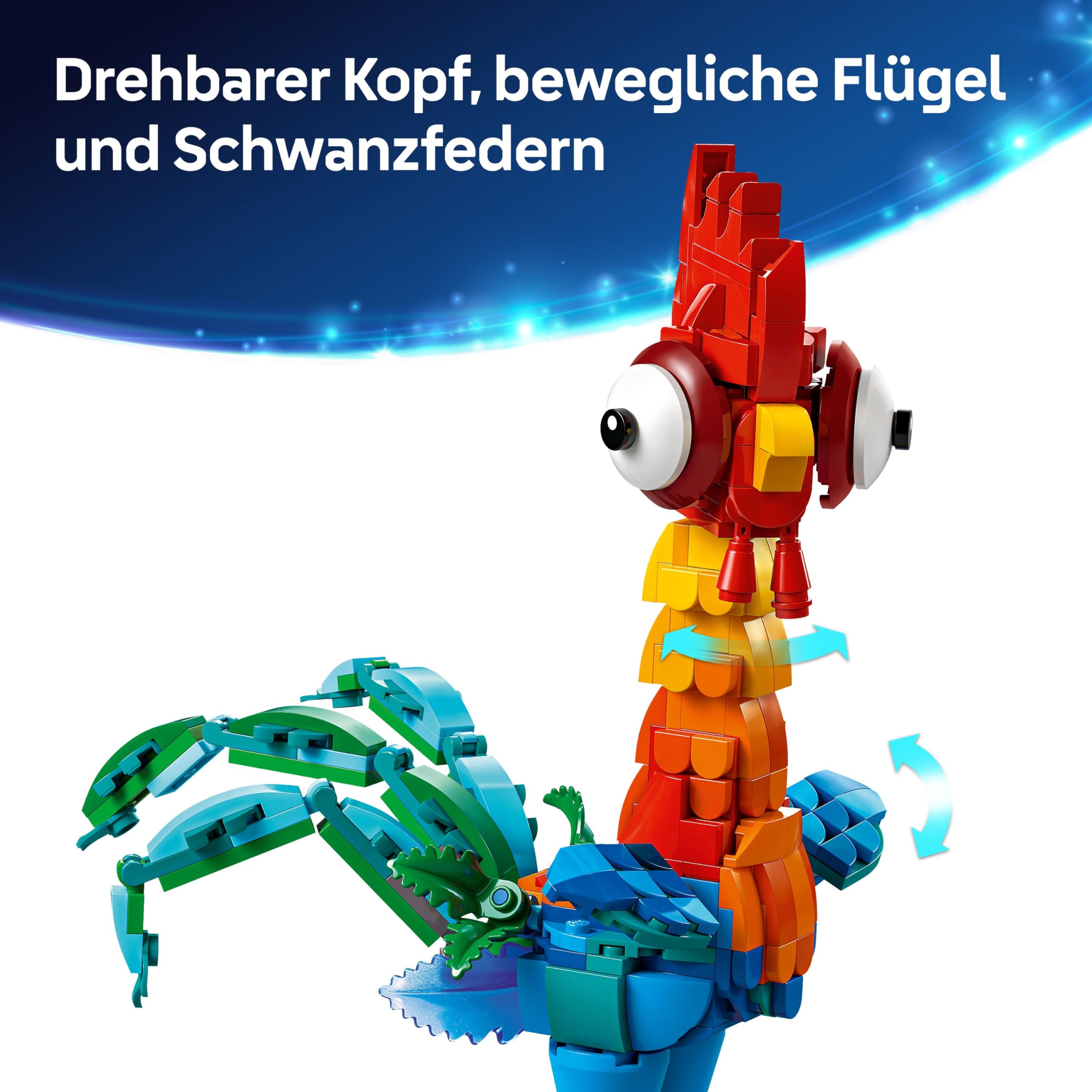 LEGO ǀ Disney Vaiana 2: Heihei Spielzeug - Tierfigur zum Spielen & Ausstellen mit drehbarem Kopf, beweglichen Flügeln & Schwanzfedern sowie Ständer - Geschenk für Mädchen ab 9 Jahren - 43272 6