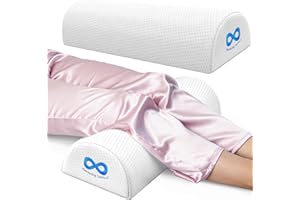 Everlasting Comfort Under Knee Pillow for Back Sleeping - Memory Foam Half Moon Leg Bolster Pillow for Back Pain, Thoracic Support