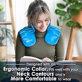 iMedic Microwaveable Neck Warmer Freezable Cold Therapy Wrap Blue view 7