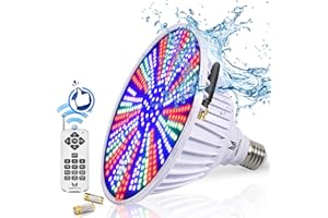 EGOOIEYE Pool Light Bulb 120V 45W LED RGB Color Changing Pool Lights for Inground Pool Upgrades,Swimming Pool Light Bulb with Remote,IP68 Waterproof