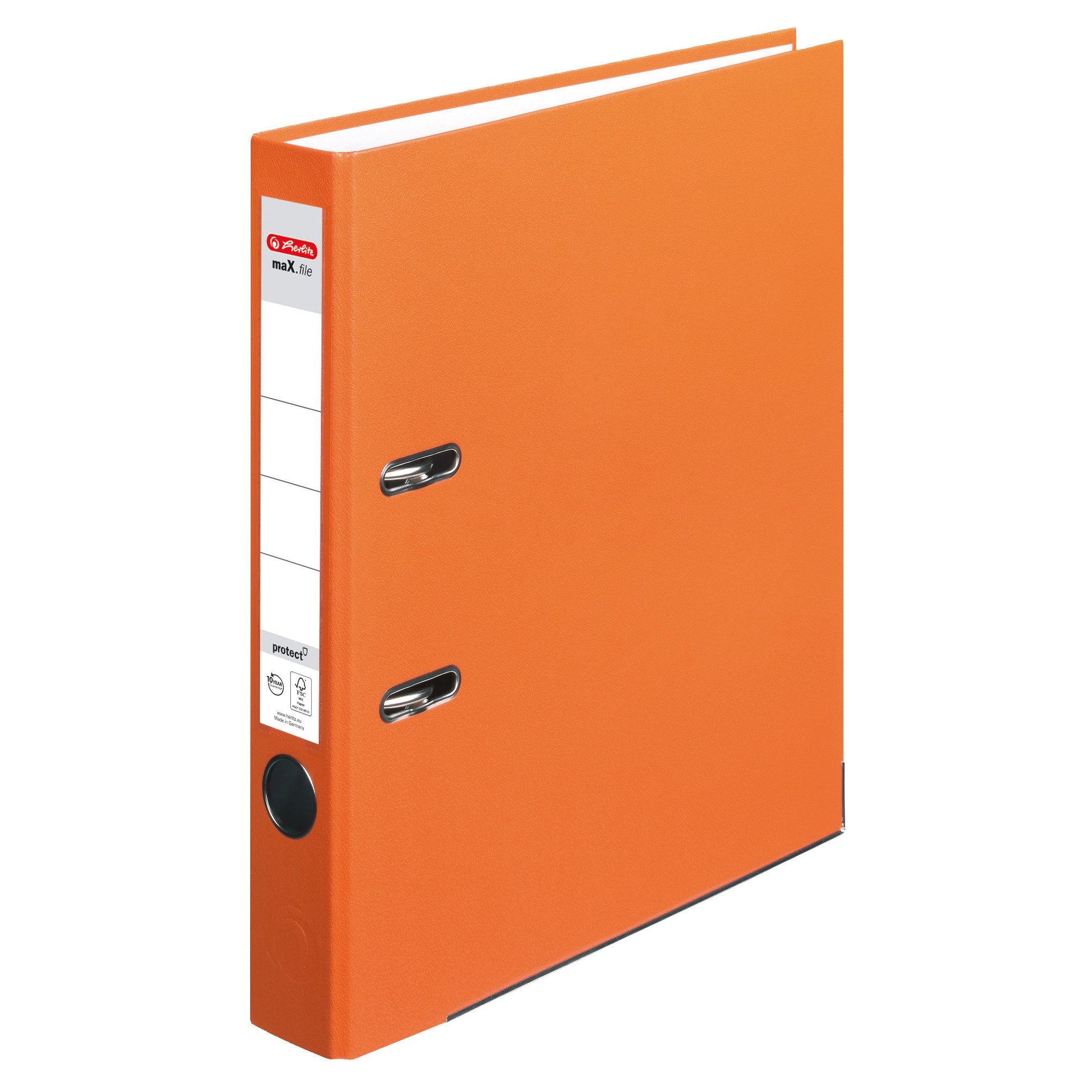 Herlitz maX.File Protect Folder A4 5 cm with Insert Spine Label Orange