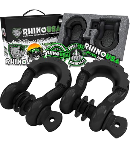 Manilles à Anneau D VEVOR Lot De 2 - Acier Allié 19mm, Résistance 28.5t, Pour Remorquage 4x4, VTT, Camions