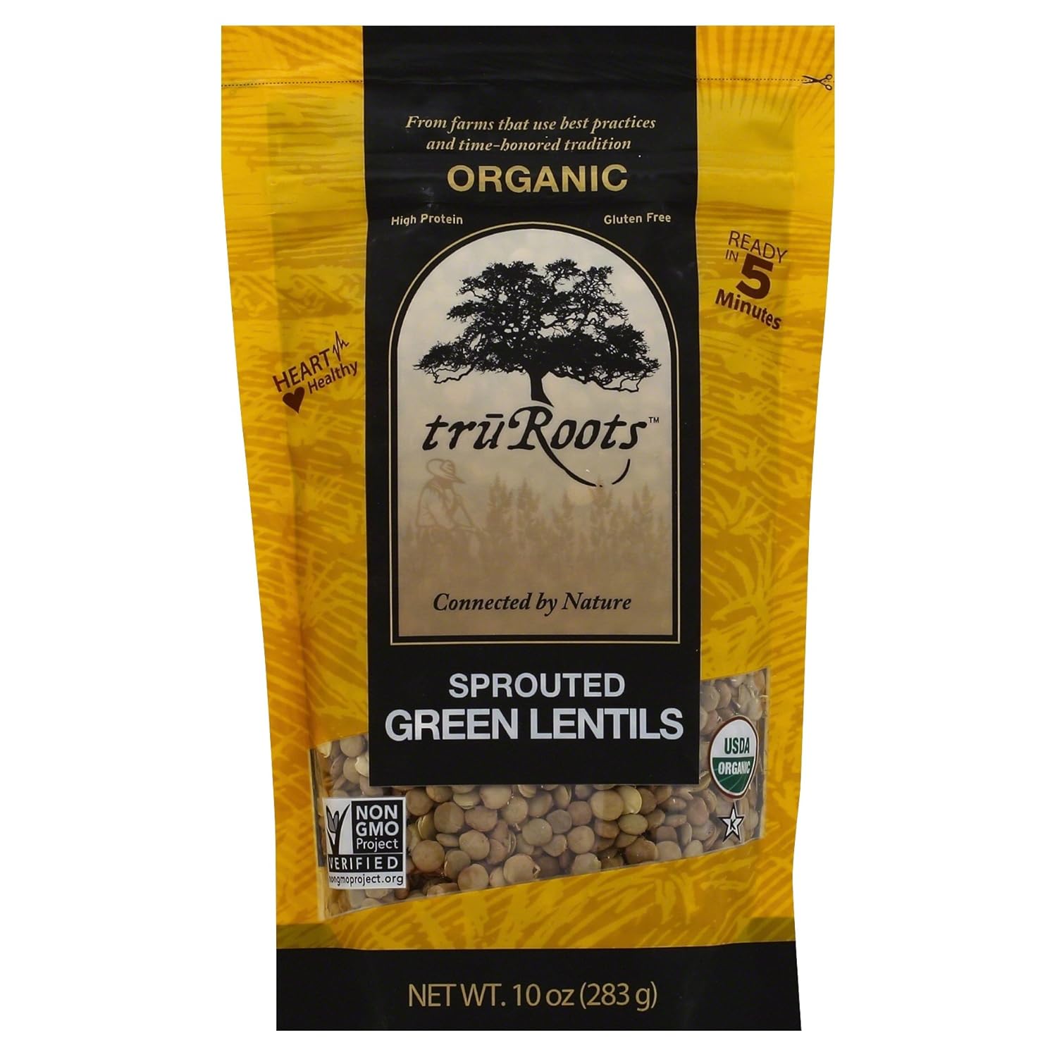 truRoots Organic Sprouted Mung Beans, 10 oz: Grocery & Gourmet Food