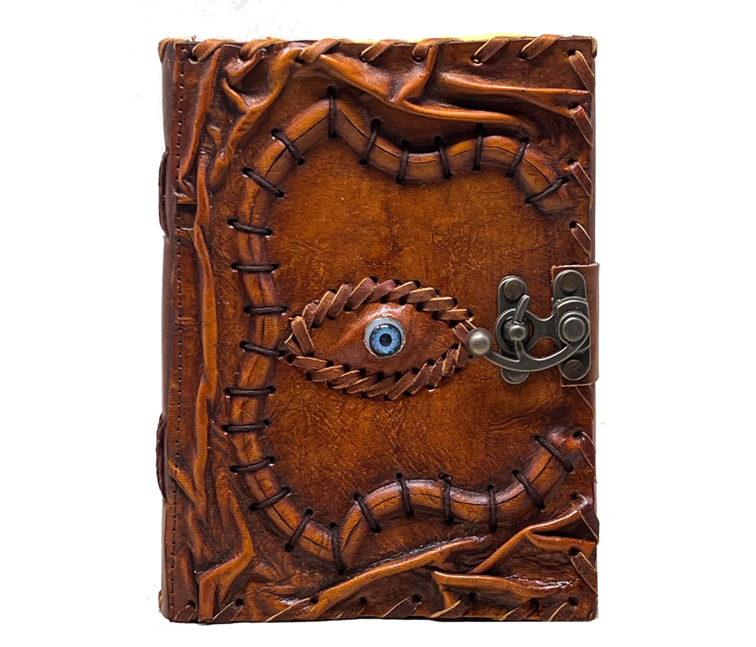 Jaald A5 Hadmade Leather Eye Journal Fantasy Harry Potter Cos Play Wiccan Spell Book of Shadows Hocus Pocus Diary Sketchbook Artist Writing Personal Oraganizer Album Grimoire