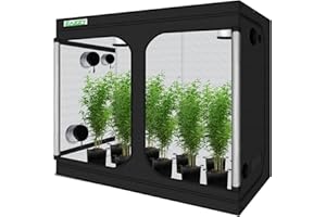zazzy Grow Tent, 96“x48 x78 Plant Growing Tents 600D Mylar Hydroponic Indoor Grow Tent with Window, Kit Bag & Floor Tray 8x4 Growing Tent