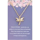 AHAETH Dragonfly Birthday Gifts for Women Her Friend Dragonflies Themed Jewelry Gold Dragonfly Necklace