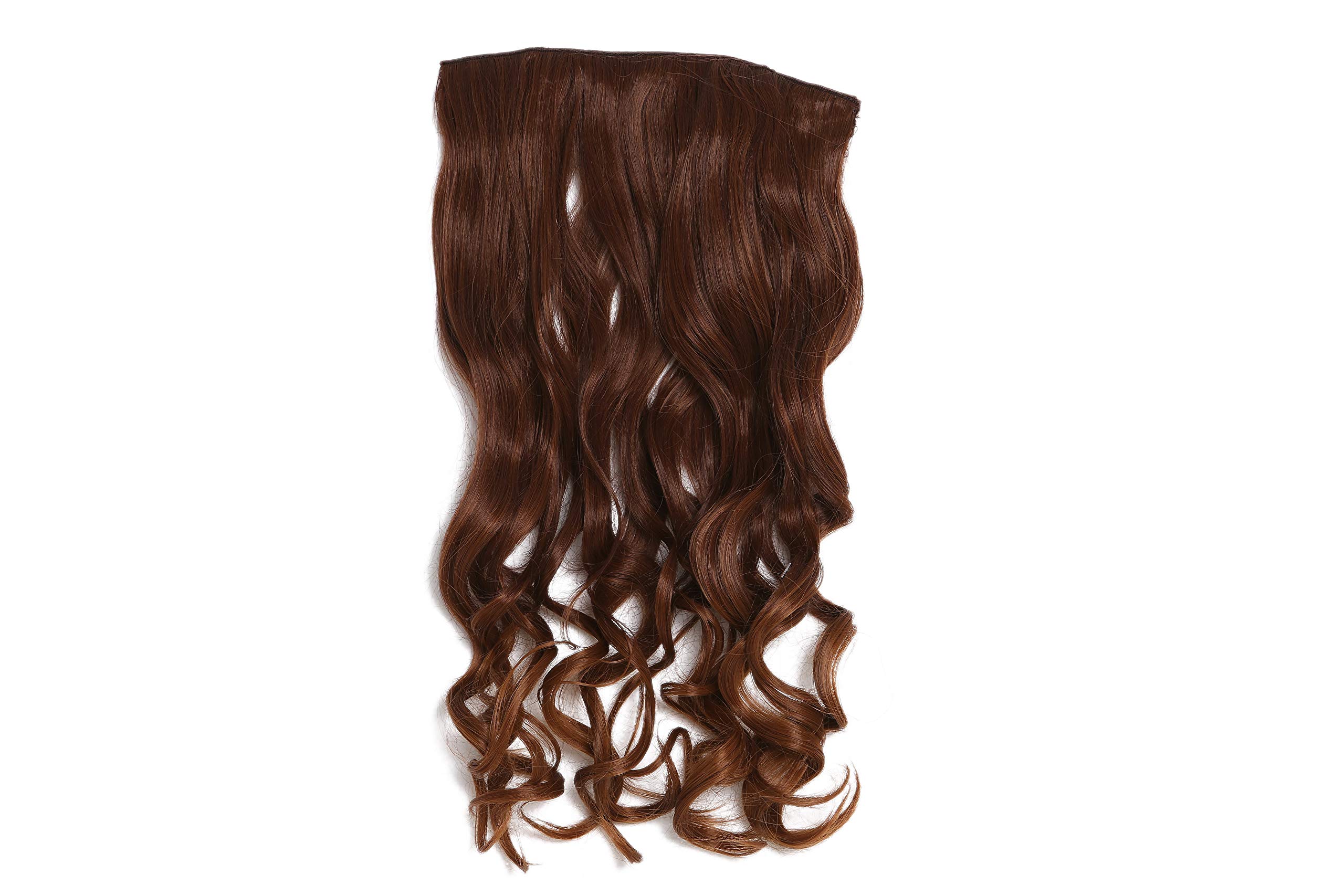 WIG ME UP -YZF-3180-33A130 Hairpiece Halfwig (half wig) 5 Microclip Clip-In Extension wide full back of head long curled curls mahogany brown auburn mix